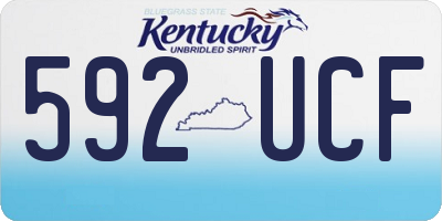 KY license plate 592UCF