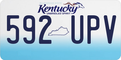 KY license plate 592UPV