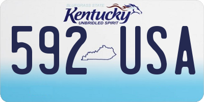 KY license plate 592USA
