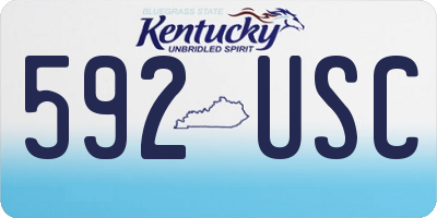 KY license plate 592USC