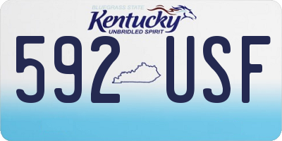 KY license plate 592USF