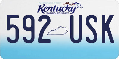KY license plate 592USK
