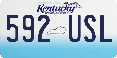 KY license plate 592USL