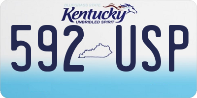 KY license plate 592USP