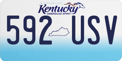 KY license plate 592USV