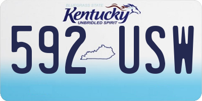 KY license plate 592USW