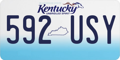 KY license plate 592USY
