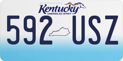 KY license plate 592USZ