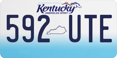 KY license plate 592UTE