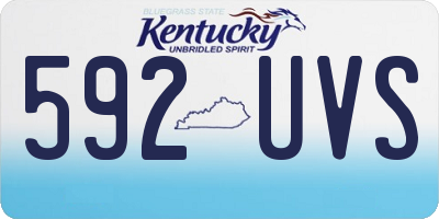 KY license plate 592UVS
