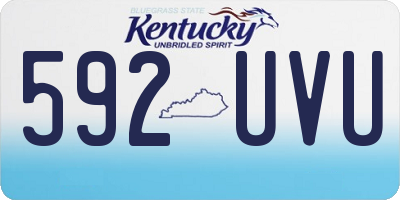 KY license plate 592UVU