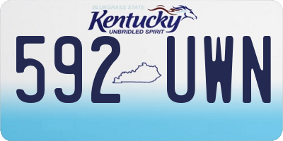 KY license plate 592UWN