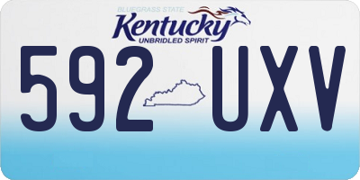 KY license plate 592UXV