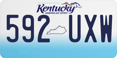 KY license plate 592UXW