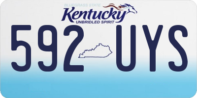 KY license plate 592UYS