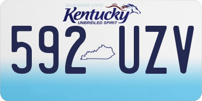 KY license plate 592UZV