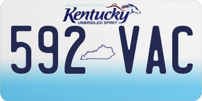 KY license plate 592VAC