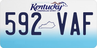 KY license plate 592VAF