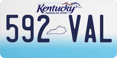 KY license plate 592VAL