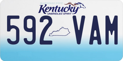 KY license plate 592VAM