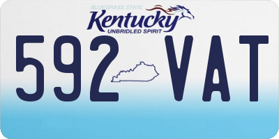 KY license plate 592VAT