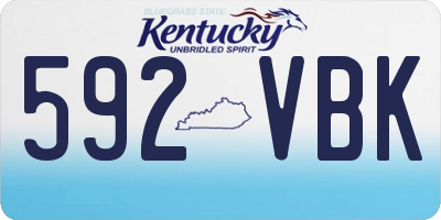 KY license plate 592VBK