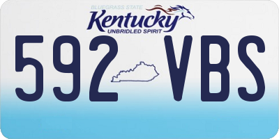 KY license plate 592VBS