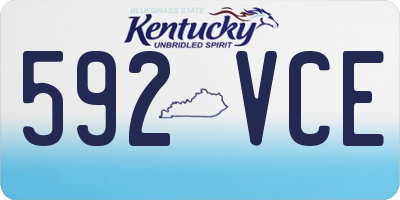 KY license plate 592VCE