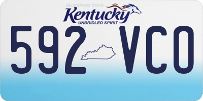 KY license plate 592VCO