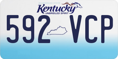 KY license plate 592VCP