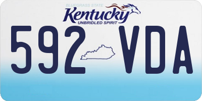 KY license plate 592VDA