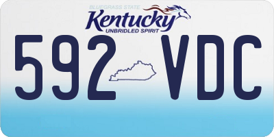 KY license plate 592VDC