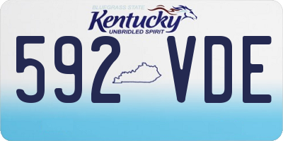 KY license plate 592VDE