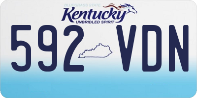 KY license plate 592VDN