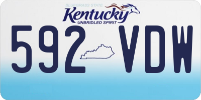 KY license plate 592VDW