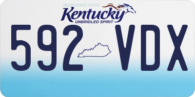 KY license plate 592VDX