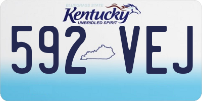 KY license plate 592VEJ