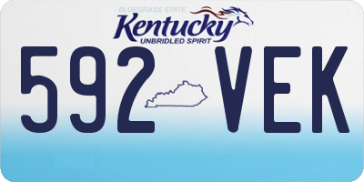 KY license plate 592VEK