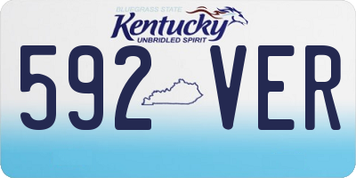 KY license plate 592VER