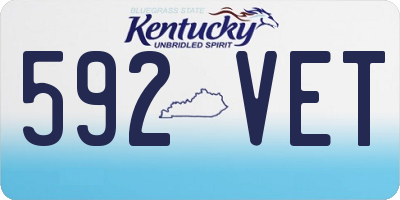 KY license plate 592VET