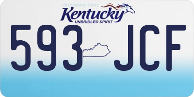 KY license plate 593JCF