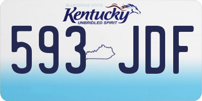 KY license plate 593JDF