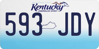 KY license plate 593JDY