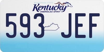 KY license plate 593JEF