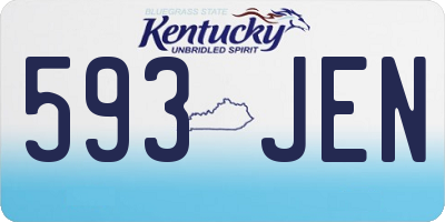 KY license plate 593JEN