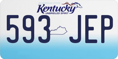 KY license plate 593JEP