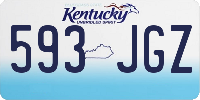 KY license plate 593JGZ