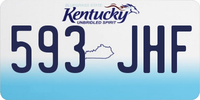 KY license plate 593JHF