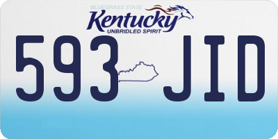 KY license plate 593JID