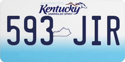 KY license plate 593JIR